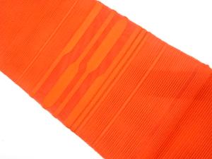 絽綴れ　横段模様織り出し　名古屋帯